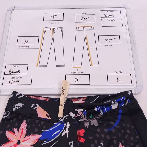 Adidas Athletic Pull On Running Pants Youth Girls Size Large L Black Pink - Picture 9 of 9